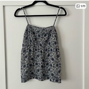 LOFT Blue and Gray Floral Camisole